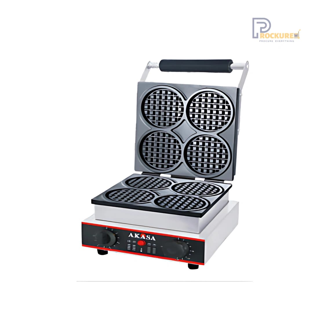 WM44 Circular Waffle Maker – Fast Heating, Stainless Steel, Commercial Grade