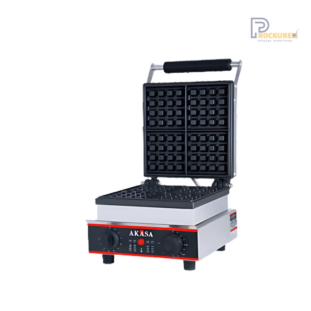 WM4 Square Waffle Maker – Electric, Up to 250°C, Ideal for Restaurants